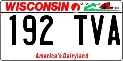 WI license plate 192TVA