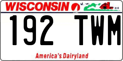 WI license plate 192TWM