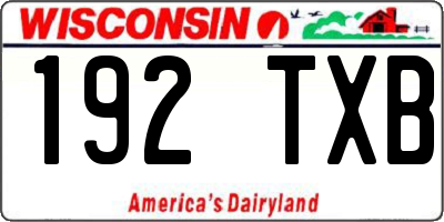 WI license plate 192TXB