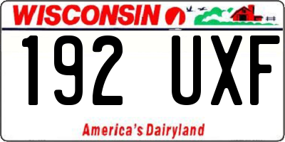 WI license plate 192UXF