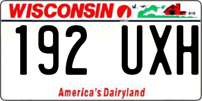 WI license plate 192UXH