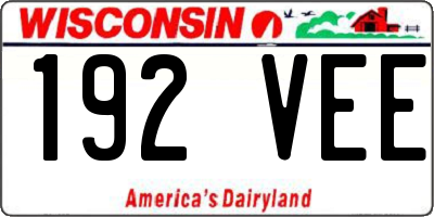WI license plate 192VEE