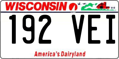 WI license plate 192VEI