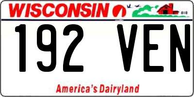WI license plate 192VEN