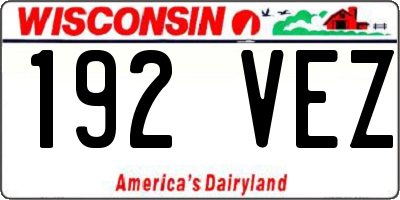 WI license plate 192VEZ