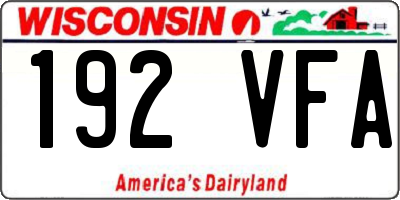 WI license plate 192VFA