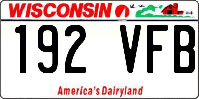 WI license plate 192VFB