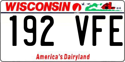 WI license plate 192VFE
