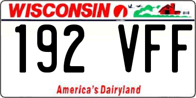 WI license plate 192VFF
