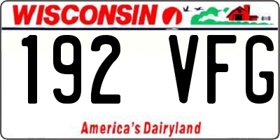 WI license plate 192VFG