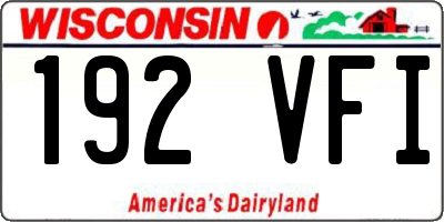 WI license plate 192VFI