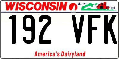 WI license plate 192VFK