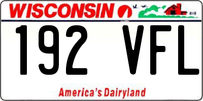 WI license plate 192VFL