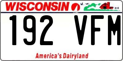 WI license plate 192VFM