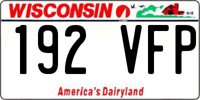 WI license plate 192VFP
