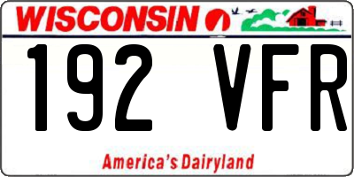WI license plate 192VFR