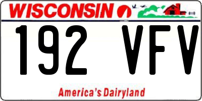 WI license plate 192VFV