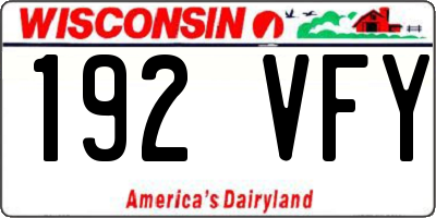 WI license plate 192VFY
