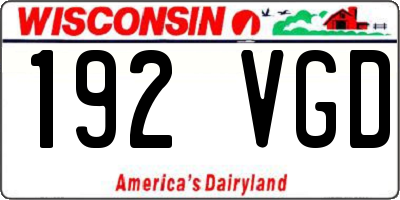 WI license plate 192VGD