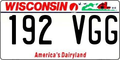 WI license plate 192VGG