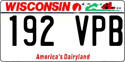 WI license plate 192VPB
