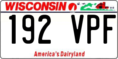 WI license plate 192VPF
