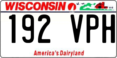 WI license plate 192VPH