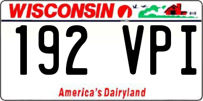 WI license plate 192VPI