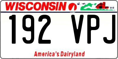 WI license plate 192VPJ