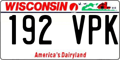 WI license plate 192VPK