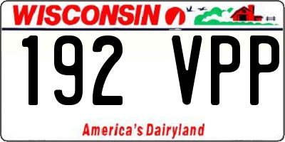 WI license plate 192VPP