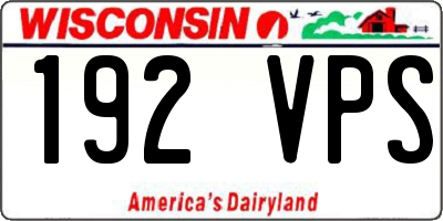 WI license plate 192VPS