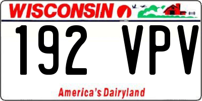 WI license plate 192VPV