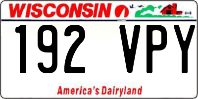 WI license plate 192VPY