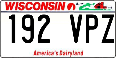 WI license plate 192VPZ