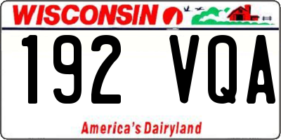 WI license plate 192VQA