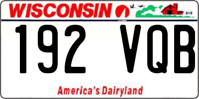 WI license plate 192VQB