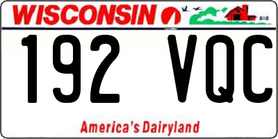 WI license plate 192VQC