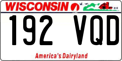 WI license plate 192VQD