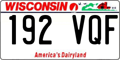 WI license plate 192VQF