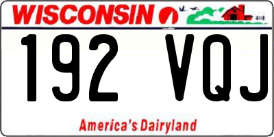 WI license plate 192VQJ