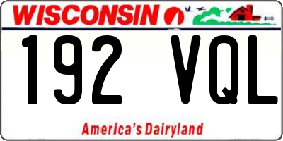 WI license plate 192VQL