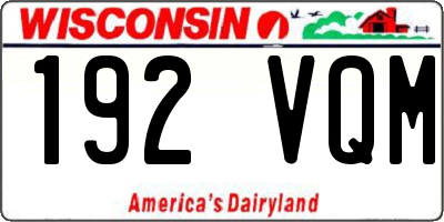 WI license plate 192VQM