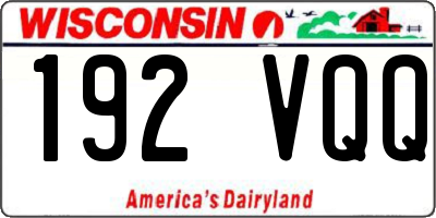 WI license plate 192VQQ