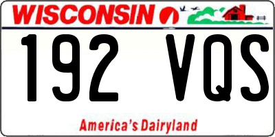 WI license plate 192VQS