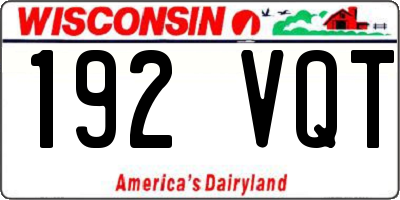 WI license plate 192VQT