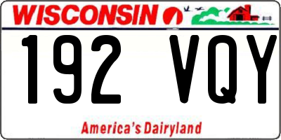 WI license plate 192VQY