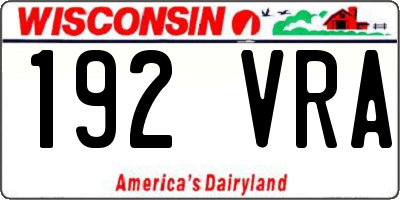 WI license plate 192VRA