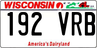 WI license plate 192VRB