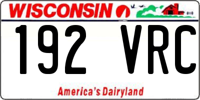 WI license plate 192VRC